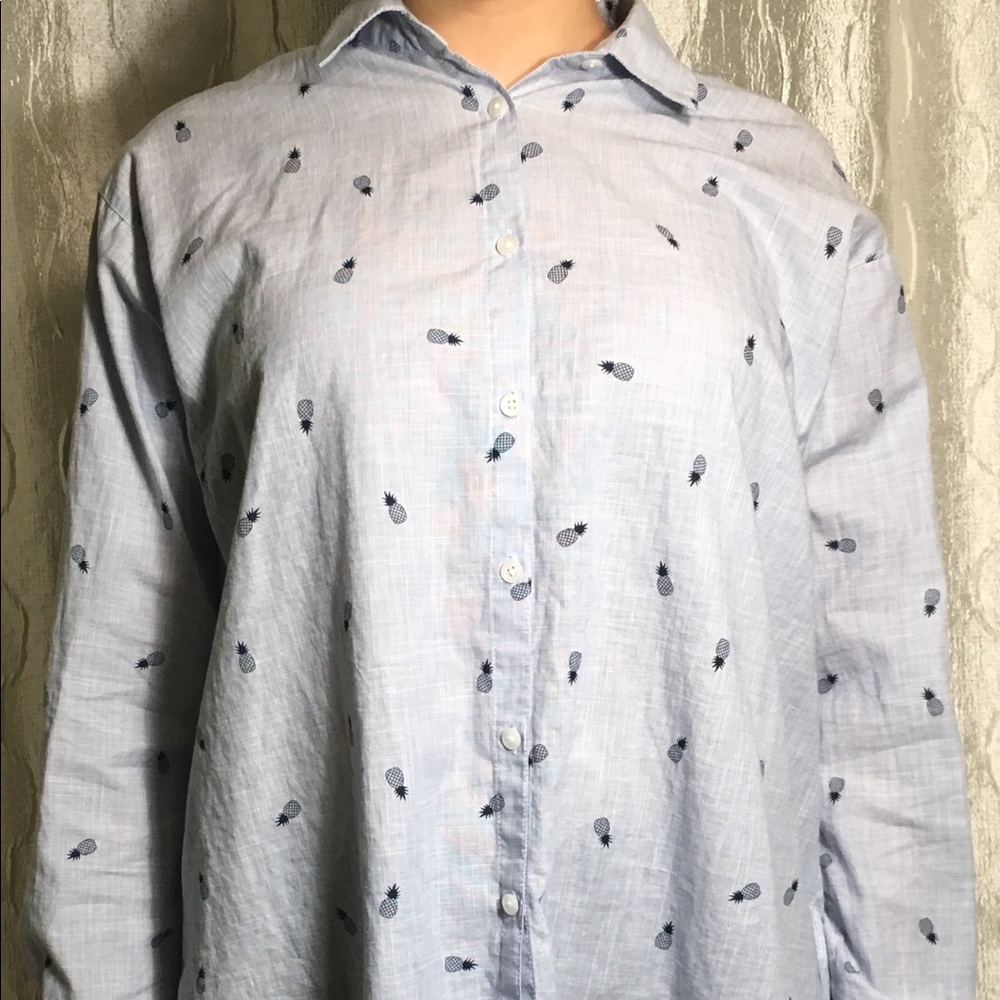 Patterned button down shirt